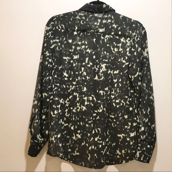 GAP SHEER CAMOUFLAGE PRINT BLOUSE - Picture 13 of 13